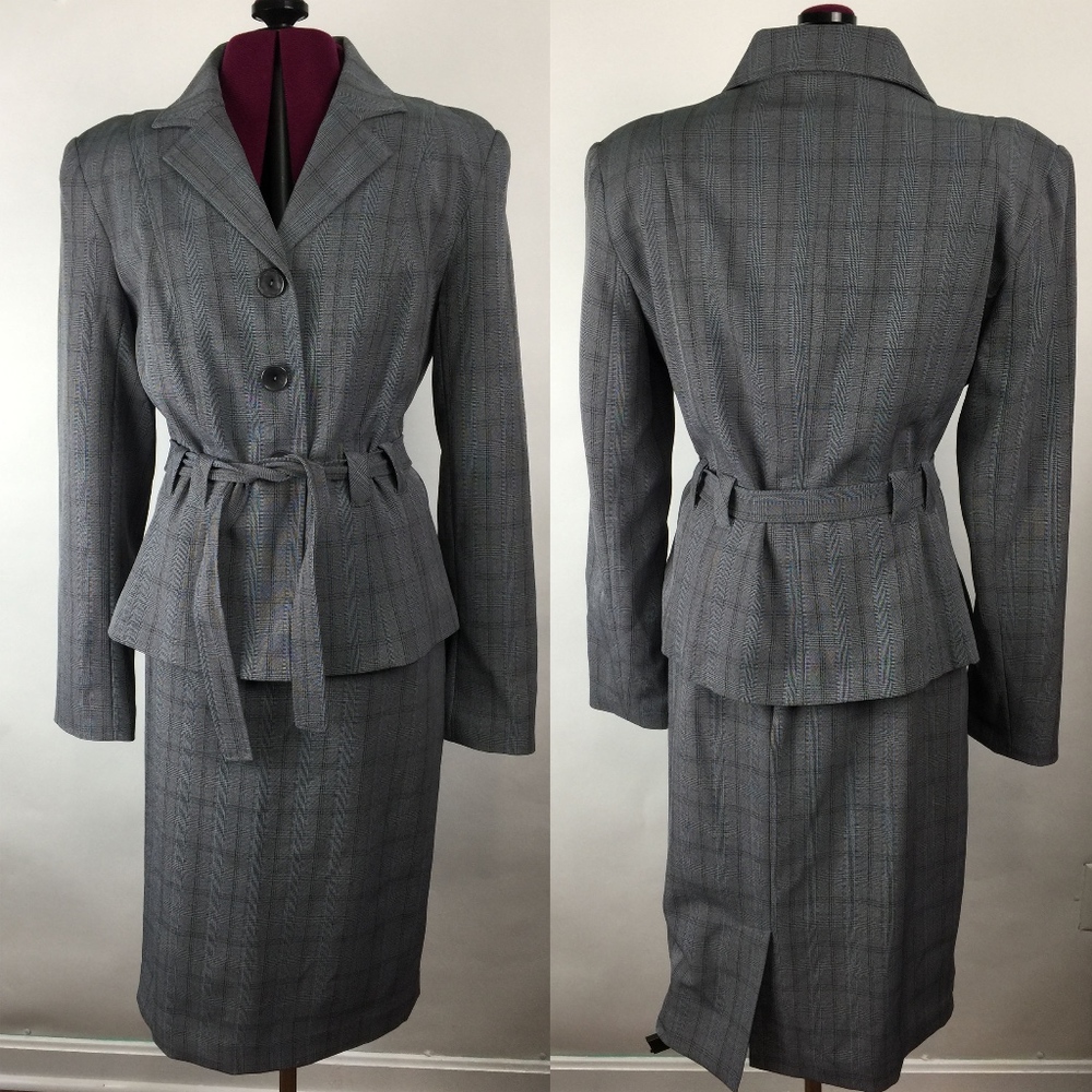 Stanley Blacker Gray Skirt Suit Size 8